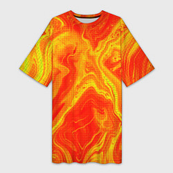 Женская длинная футболка Огненный жёлто-красный