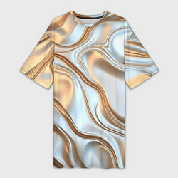 Женская длинная футболка Жидкое белое золото