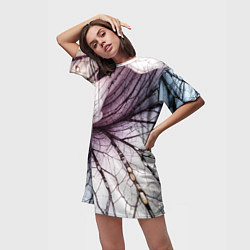 Футболка женская длинная Раскрытый цветок, цвет: 3D-принт — фото 2