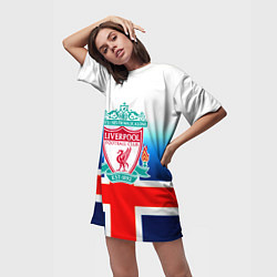 Футболка женская длинная Liverpool Англия, цвет: 3D-принт — фото 2