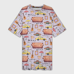 Женская длинная футболка Друзья - паттерн