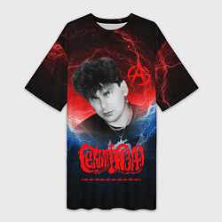 Футболка женская длинная Сектор газа Юрий Хой, цвет: 3D-принт