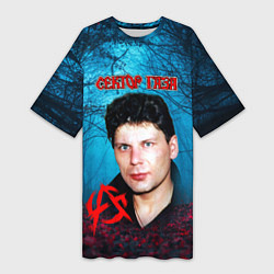 Футболка женская длинная Сектор газа вечерний лес, цвет: 3D-принт