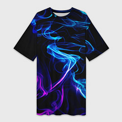 Женская длинная футболка Color blue pink