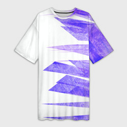 Футболка женская длинная Color white purple, цвет: 3D-принт