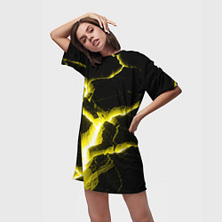 Футболка женская длинная The rift, цвет: 3D-принт — фото 2