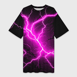 Футболка женская длинная The color is pink and black, цвет: 3D-принт