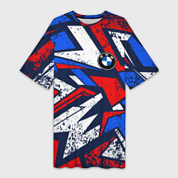 Женская длинная футболка BMW - m colors