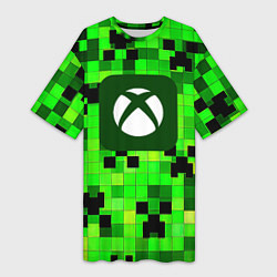 Футболка женская длинная Minecraft xbox, цвет: 3D-принт
