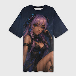 Футболка женская длинная Ситлали со звездами - Genshin Impact, цвет: 3D-принт