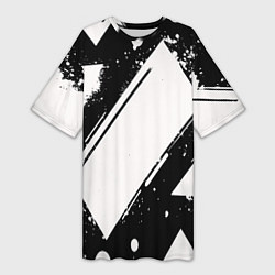 Женская длинная футболка Color black white