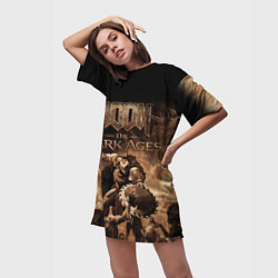 Футболка женская длинная Doom the dark ages, цвет: 3D-принт — фото 2