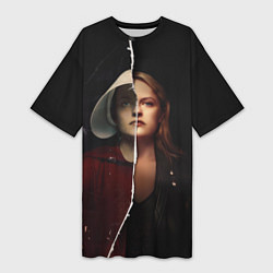 Футболка женская длинная Джун Осборн - Рассказ служанки, цвет: 3D-принт