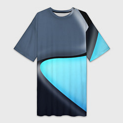 Футболка женская длинная Разноцветный, цвет: 3D-принт