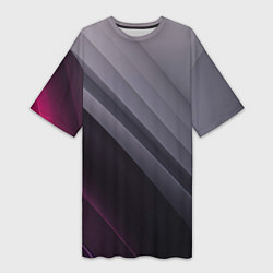 Футболка женская длинная Color black grey, цвет: 3D-принт