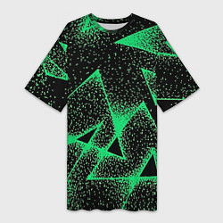 Женская длинная футболка A light green triangle with dots