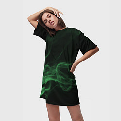Футболка женская длинная Color smoke green, цвет: 3D-принт — фото 2