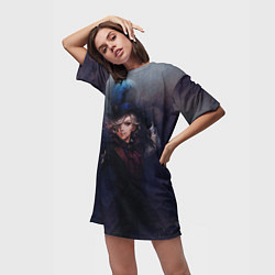 Футболка женская длинная Фокусник Лини реализм, цвет: 3D-принт — фото 2