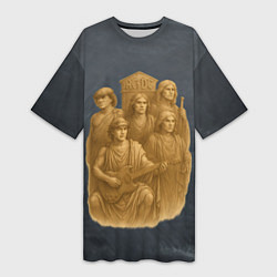 Футболка женская длинная ACDC старинный памятник группе, цвет: 3D-принт