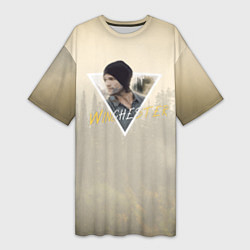 Футболка женская длинная Sam winchester - supernatural, цвет: 3D-принт