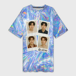 Футболка женская длинная Astro четыре фото, цвет: 3D-принт