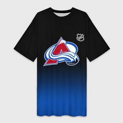 Футболка женская длинная Колорадо Эвеланш - градиент, цвет: 3D-принт