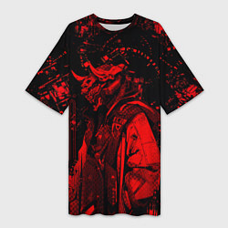 Футболка женская длинная Кибернетический Они, цвет: 3D-принт