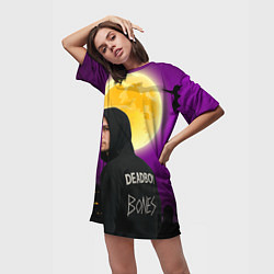 Футболка женская длинная Deadboy Bones, цвет: 3D-принт — фото 2