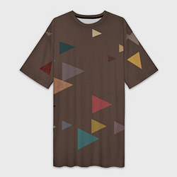 Футболка женская длинная Осень палитра глубокий лес, цвет: 3D-принт