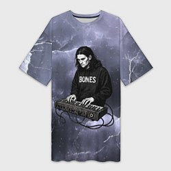 Футболка женская длинная Bomes клавишник, цвет: 3D-принт