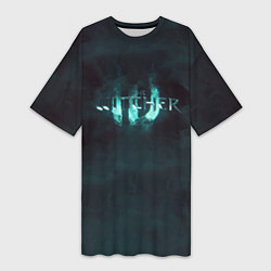 Футболка женская длинная The Witcher логотип, цвет: 3D-принт