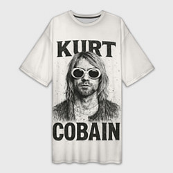 Женская длинная футболка Kurt Cobain - grunge-art