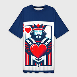 Футболка женская длинная Игральная карта король, цвет: 3D-принт