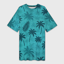 Футболка женская длинная Гавайский стиль - Томми Версетти, цвет: 3D-принт