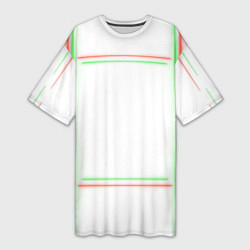 Женская длинная футболка Neon light green red