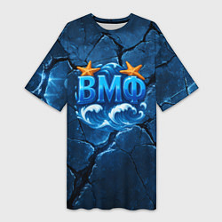 Женская длинная футболка ВМФ значок с волнами