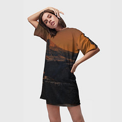 Футболка женская длинная Эльбрус, цвет: 3D-принт — фото 2