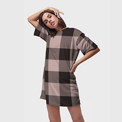 Футболка женская длинная Темная пыльная роза паттерн, цвет: 3D-принт — фото 2