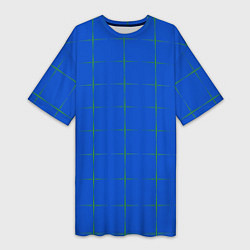 Футболка женская длинная Color blue stripes, цвет: 3D-принт