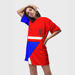 Футболка женская длинная Doom star geometry, цвет: 3D-принт — фото 2