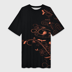 Футболка женская длинная Китайский орнамент, цвет: 3D-принт