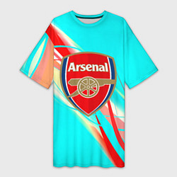 Футболка женская длинная Arsenal stripes, цвет: 3D-принт