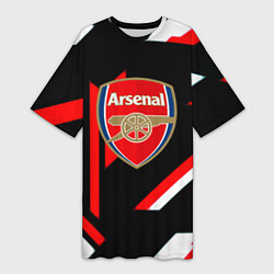 Футболка женская длинная Arsenal geometry steel, цвет: 3D-принт