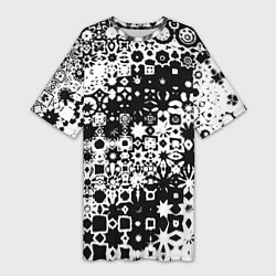 Женская длинная футболка Черно-белая метаморфоза