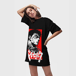 Футболка женская длинная Берсерк аниме, цвет: 3D-принт — фото 2