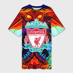 Футболка женская длинная Ливерпуль монстр, цвет: 3D-принт