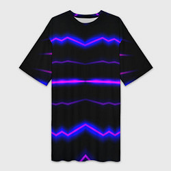 Женская длинная футболка Color multicoloured neon stripes