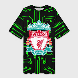 Женская длинная футболка Liverpool плата текстура