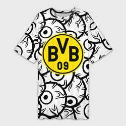 Футболка женская длинная Borussia глаза текстура, цвет: 3D-принт