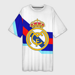 Женская длинная футболка Real Madrid текстура полосы